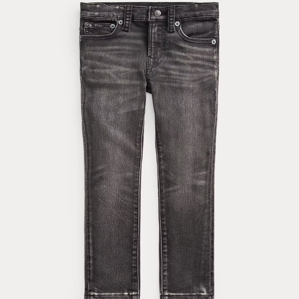 polo Ralph Lauren boys Eldridge skinny black faded denim jeans 7
